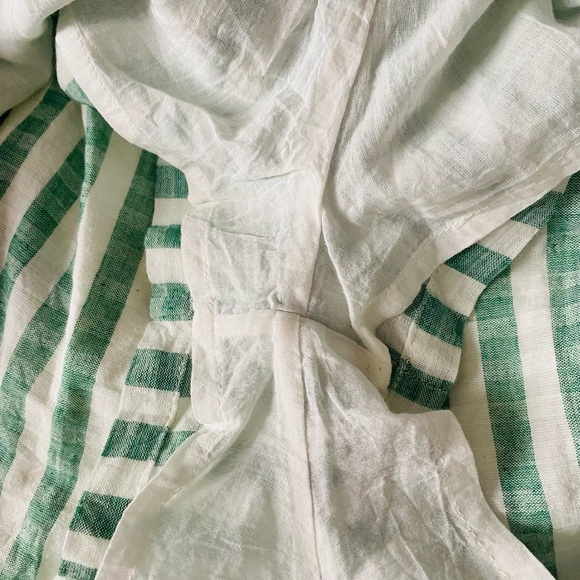 LOVERS + FRIENDS Cotton Simon Romper in an Emerald Green & White Striped Size S - Picture 8 of 10